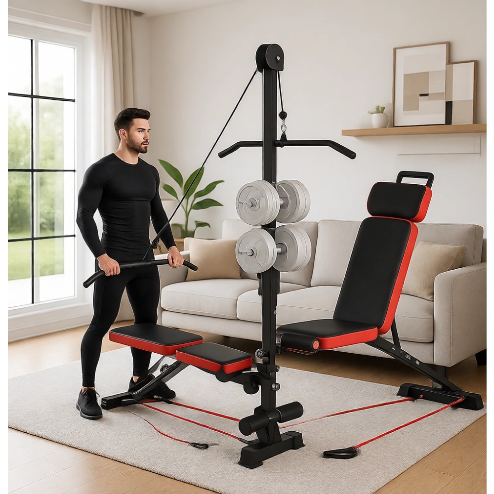 Home Gym Bench - Banco de Musculação Multifuncional com Sistema