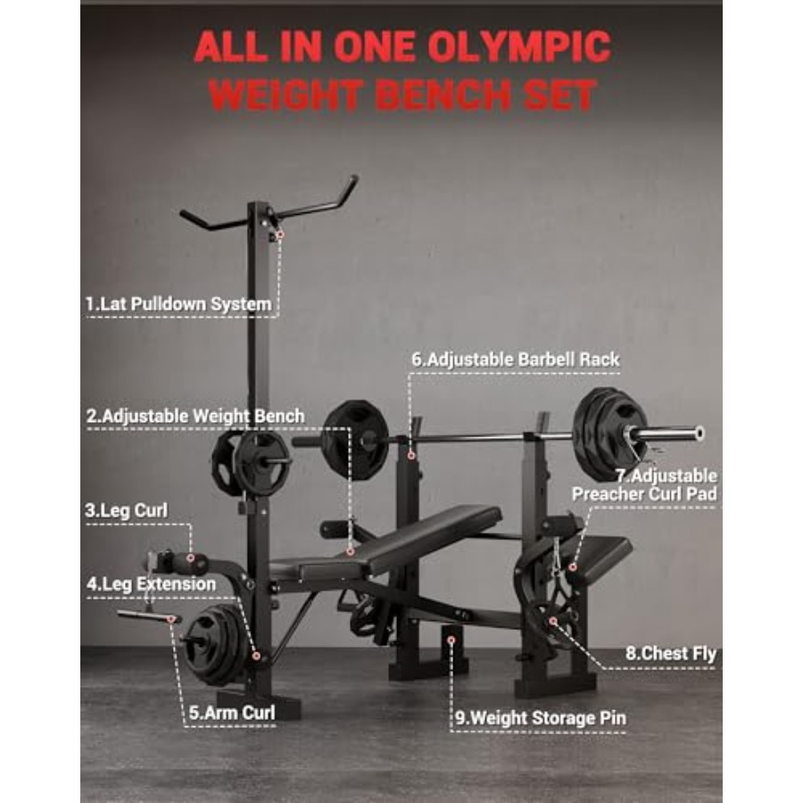 Conjunto de Banco de Musculaçã - Home Gym Leg Extension avaliação e preço